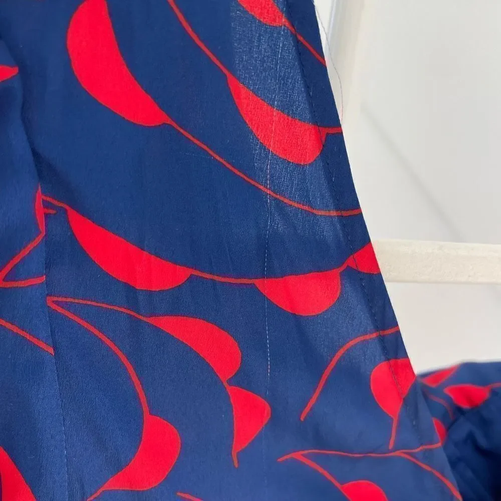 Self Portrait Blue Red One Shoulder Ruffle Dress - Picture 10 of 13